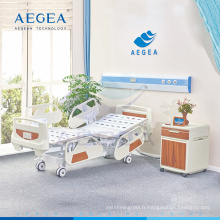 La popularité d&#39;AG-BY004 a évalué le lit d&#39;hôpital électrique de 5 fonctions avec le crochet de drainage
